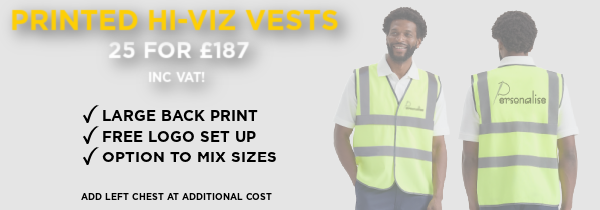 25 PRINTED HI-VIZ VESTS