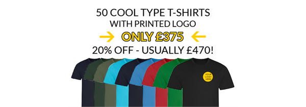 50 COOL TYPE T-SHIRTS