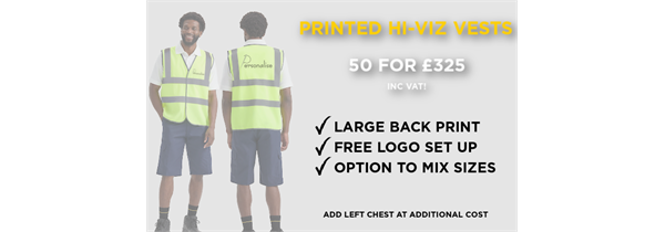 50 PRINTED HI-VIZ VESTS