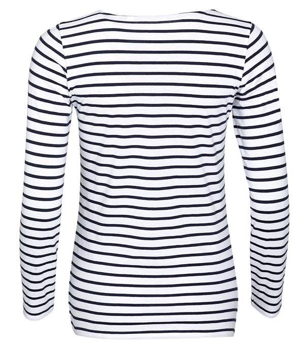 SOL&#39;S Ladies Marine Long Sleeve Striped T-Shirt