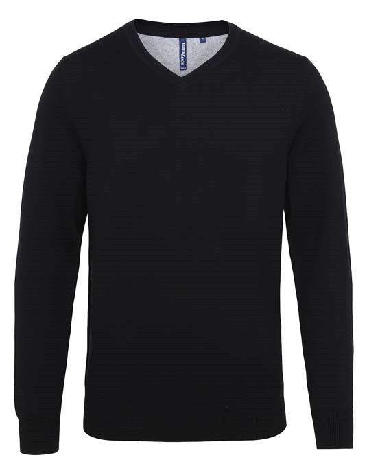 Men&#39;s cotton blend v-neck sweater