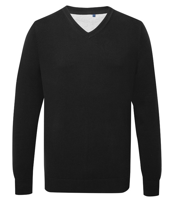 Men&#39;s cotton blend v-neck sweater