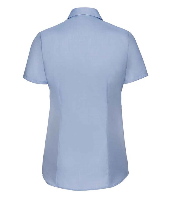 Russell Athletic Collection Ladies Short Sleeve Herringbone Shirt