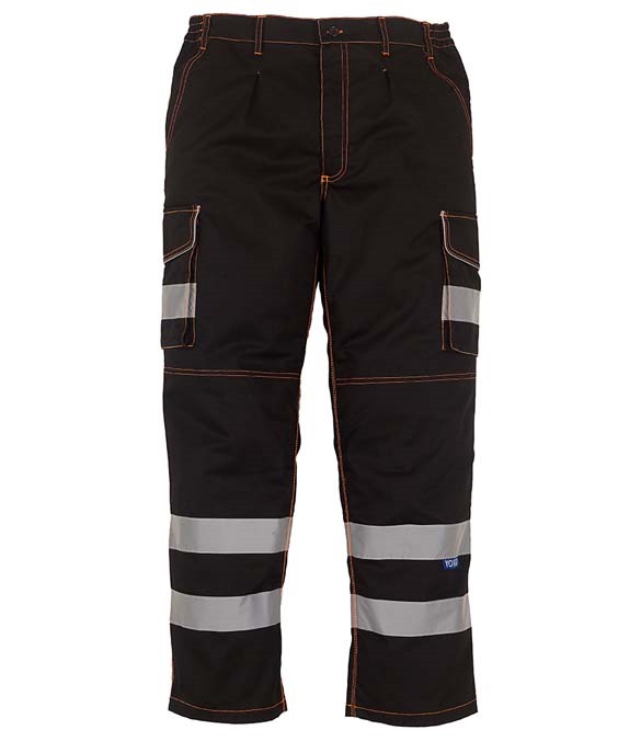 Yoko Hi-Vis Cargo Trousers with Knee Pad Pockets