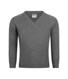 Grey V Neck Knitted Jumper (up to 38") Lift MA