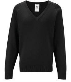 Black V Neck Knitted Jumper (40"+)