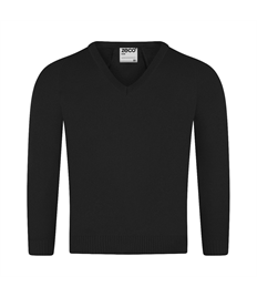Black V Neck Knitted Jumper (40"+) Lift Rickstones