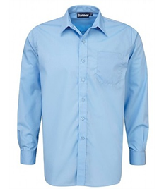 Boys Long Sleeve Sky Blue Shirts - Pack of 2