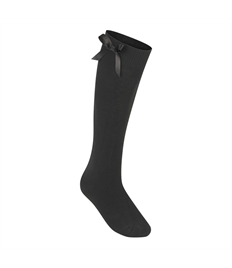 Long Black Bow Socks (Shoe Size 6-9) (MA)